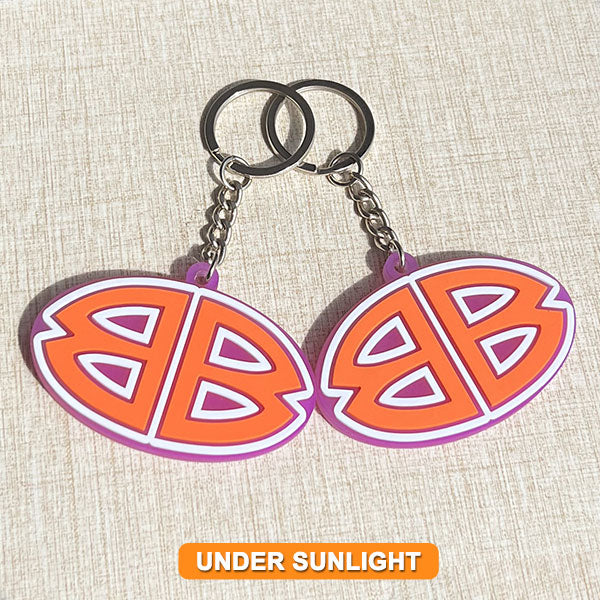 Custom Double-Sided  Rubber Keychain-UV Color-Changing