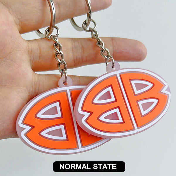 Custom Double-Sided  Rubber Keychain-UV Color-Changing