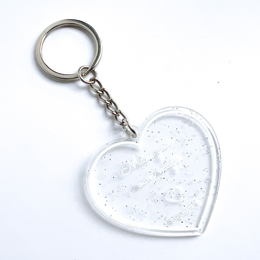 Custom Colored Acrylic Glitter Keychain