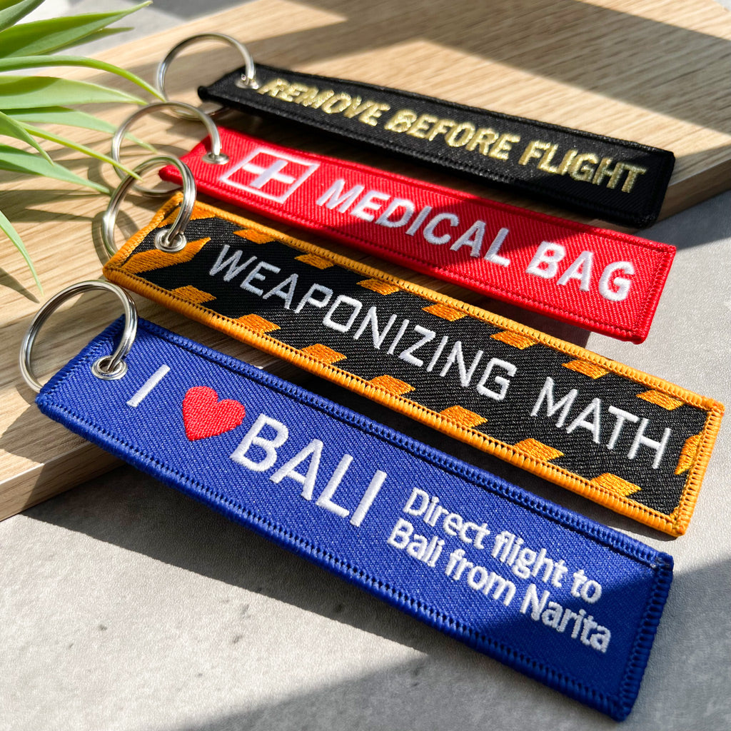 Custom Remove Before Flight Keychain-Embroidered