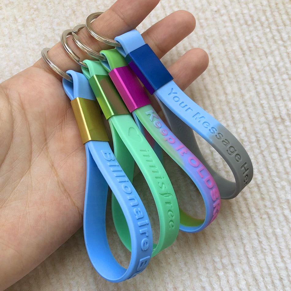 Custom Silicone Wristband Keychains
