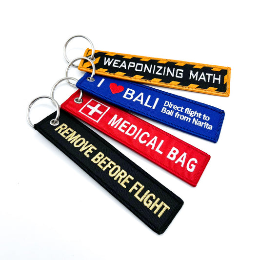 Custom Remove Before Flight Keychain-Embroidered