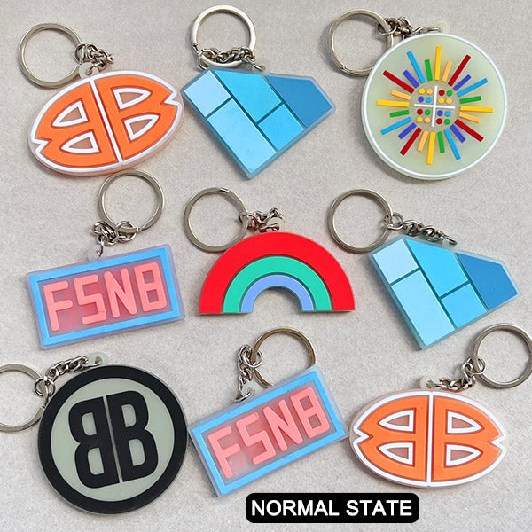 Custom Double-Sided  Rubber Keychain-Glowing