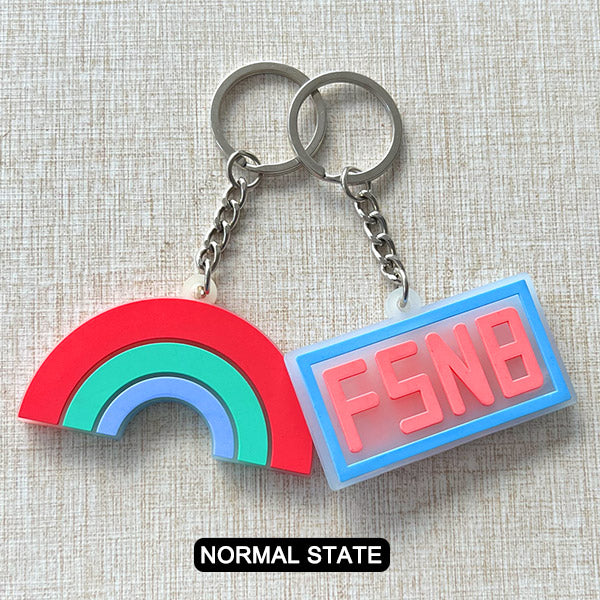 Custom Double-Sided  Rubber Keychain-Glowing
