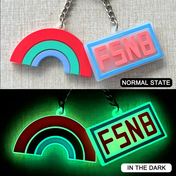 Custom Double-Sided  Rubber Keychain-Glowing