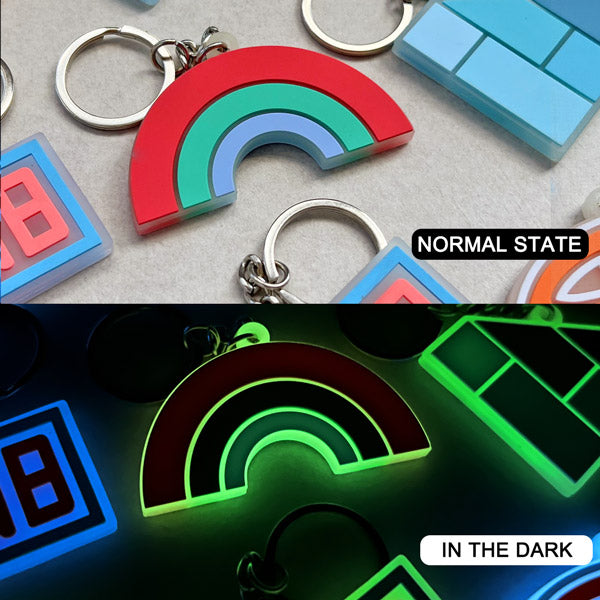 Custom Double-Sided  Rubber Keychain-Glowing
