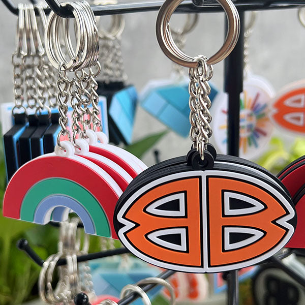 Custom Double-Sided  Rubber Keychain-Regular