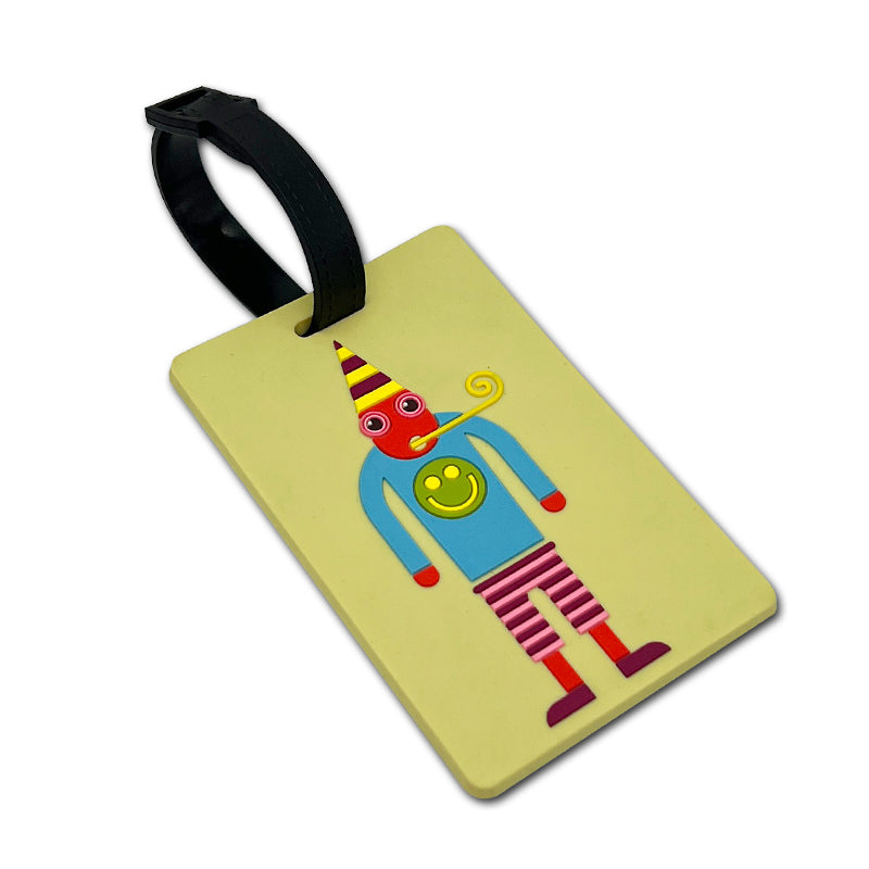 Custom Rectangular 3D Rubber Luggage Tag