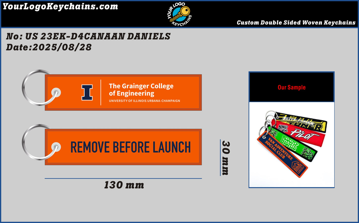 Double-Sided Custom Woven Keychains-23EK-D4CANAAN DANIELS250828