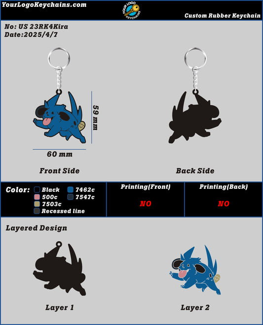 CUSTOM RUBBER KEYCHAIN-23RK4Kira250405