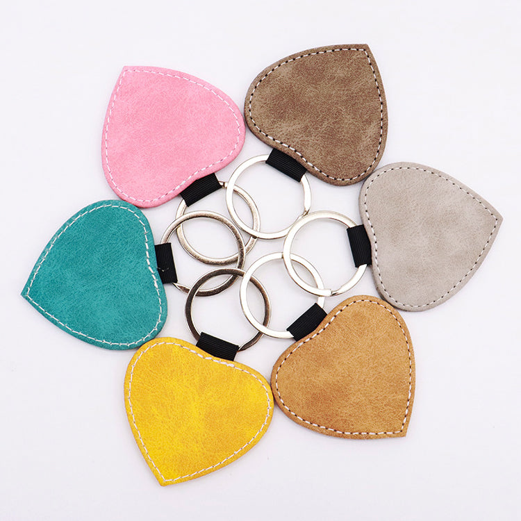 Custom Leather Keychains - Heart shape