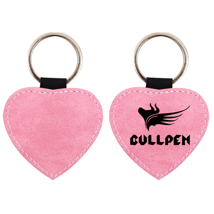 Custom Leather Keychains - Heart shape