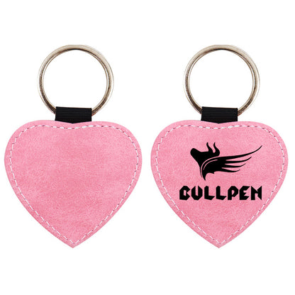 Custom Leather Keychains - Heart shape
