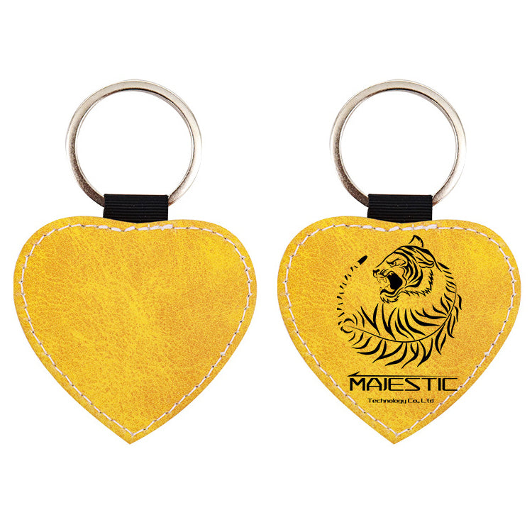 Custom Leather Keychains - Heart shape
