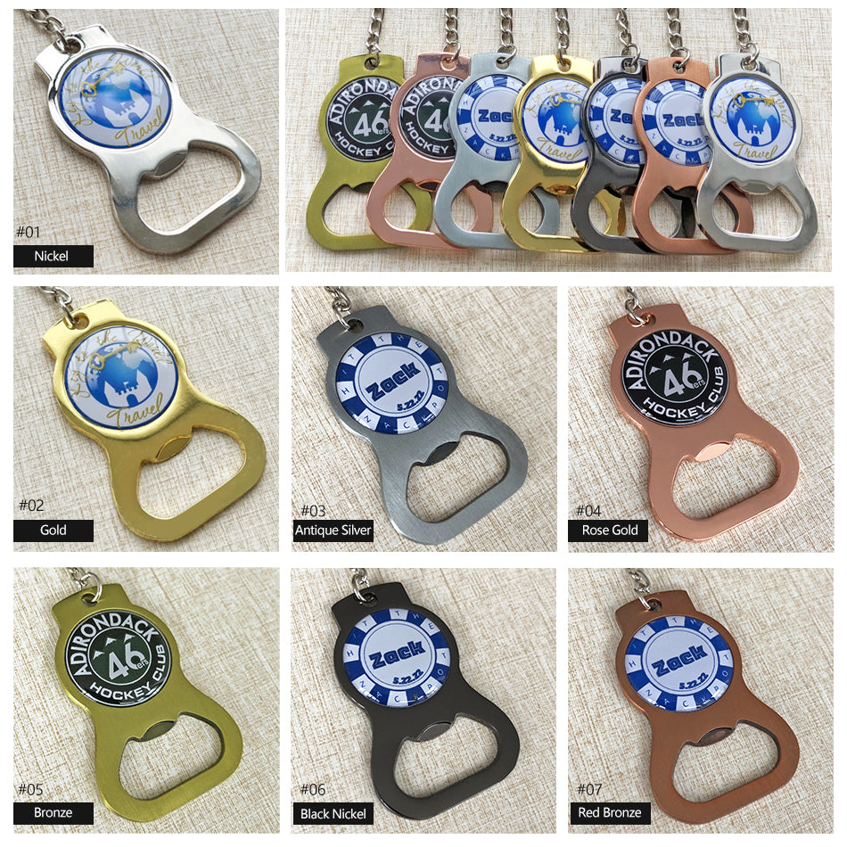 Custom Bottle Opener Keychain-Zinc Alloy